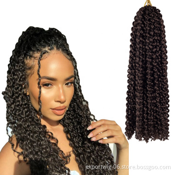 Long Passion Twist Crochet Hair Extensions Ombre Braiding Hair Curly Synthetic Water Wave Braiding Hair Crochet Braids